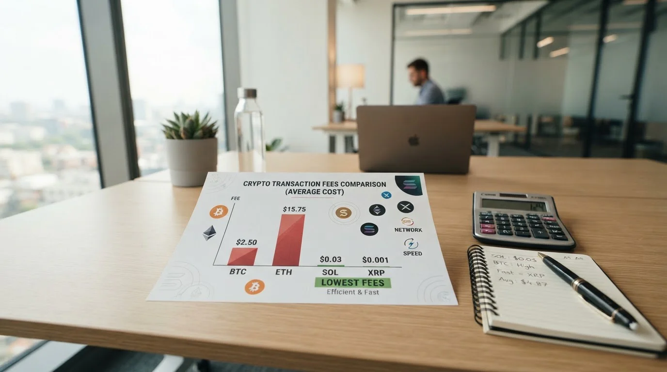 Documento comparativo de comisiones entre criptomonedas Tron Bitcoin Ethereum