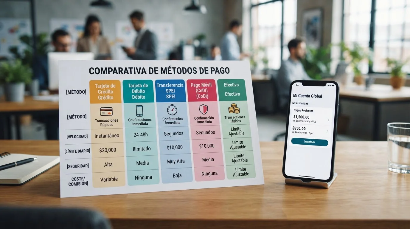 Gráfico comparativo velocidad y límites métodos de pago casinos online España