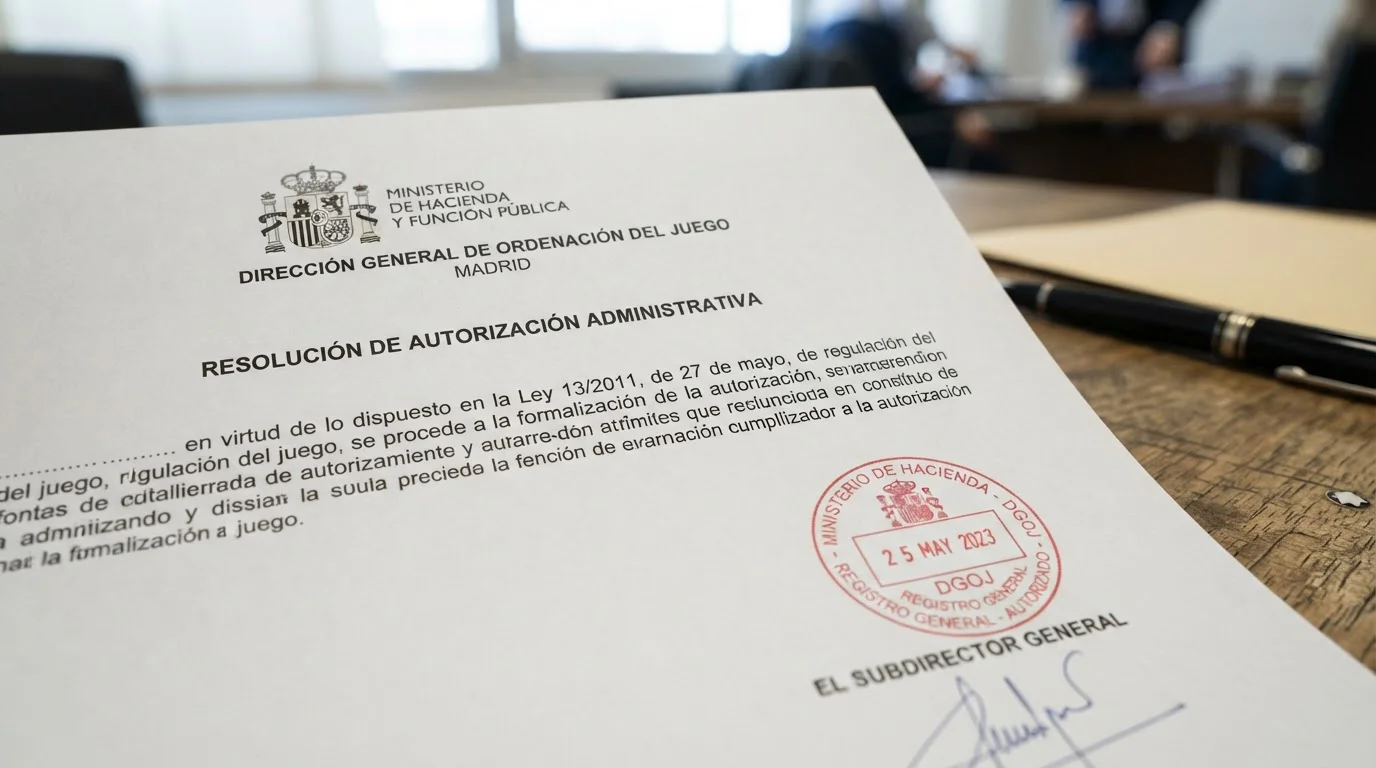 Documento oficial DGOJ con normativa de 24 horas para retiradas de casinos online en España