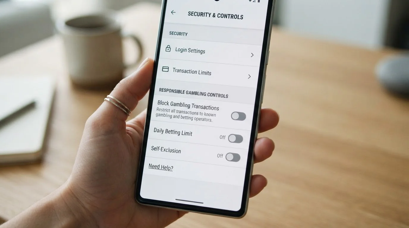 Configuración de Gambling Block en app Revolut