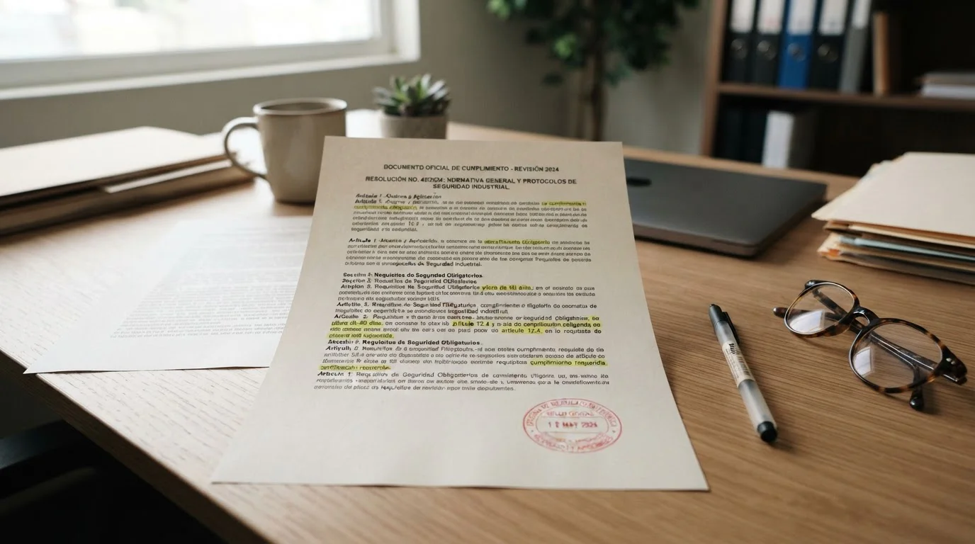 Documento oficial impreso mostrando texto regulatorio español con secciones destacadas