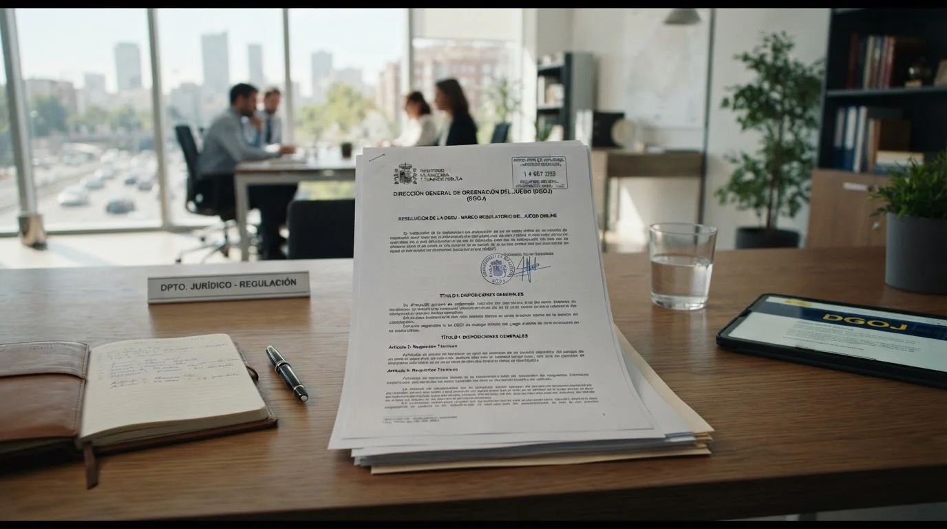 Documento legal representando el marco regulatorio DGOJ en España