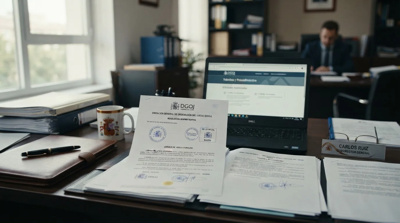 Documento oficial con sello de la DGOJ y logotipos de reguladores españoles