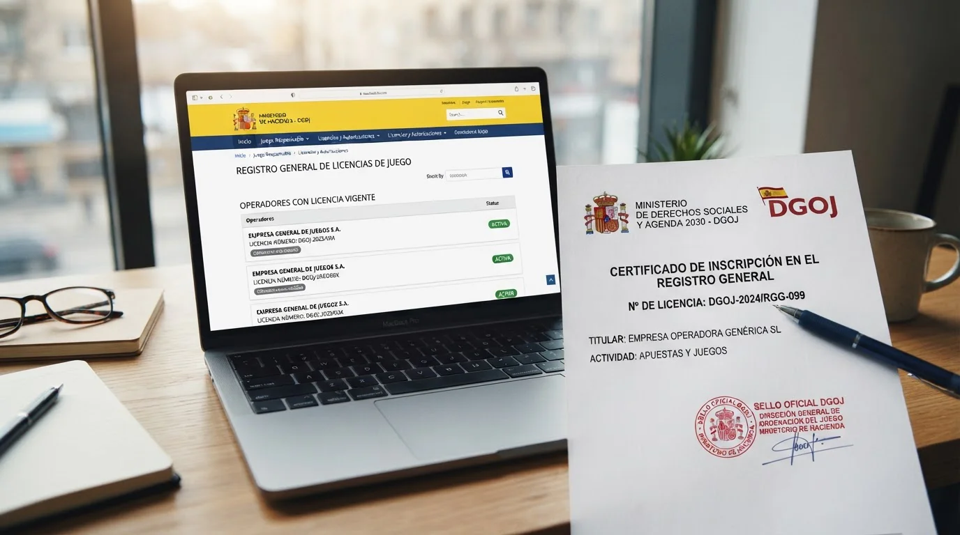 Verificación de licencia DGOJ en el registro oficial de operadores